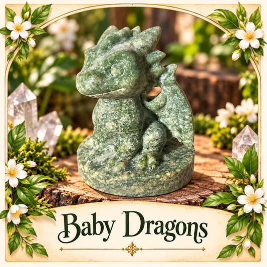 Baby Dragons crystal carvings botanical cover