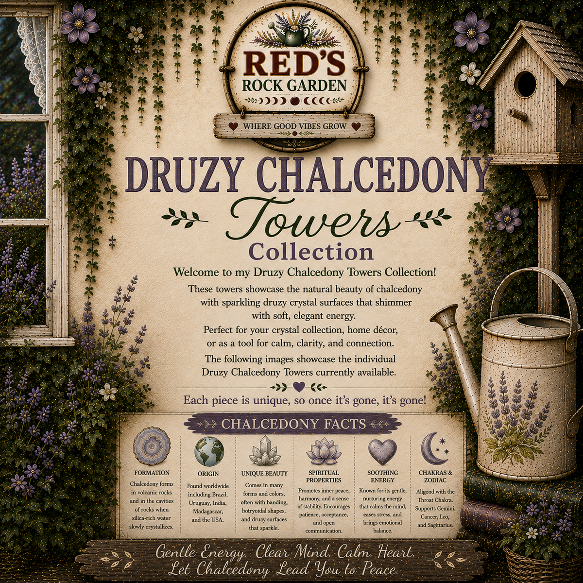 Druzy Chalcedony Tower