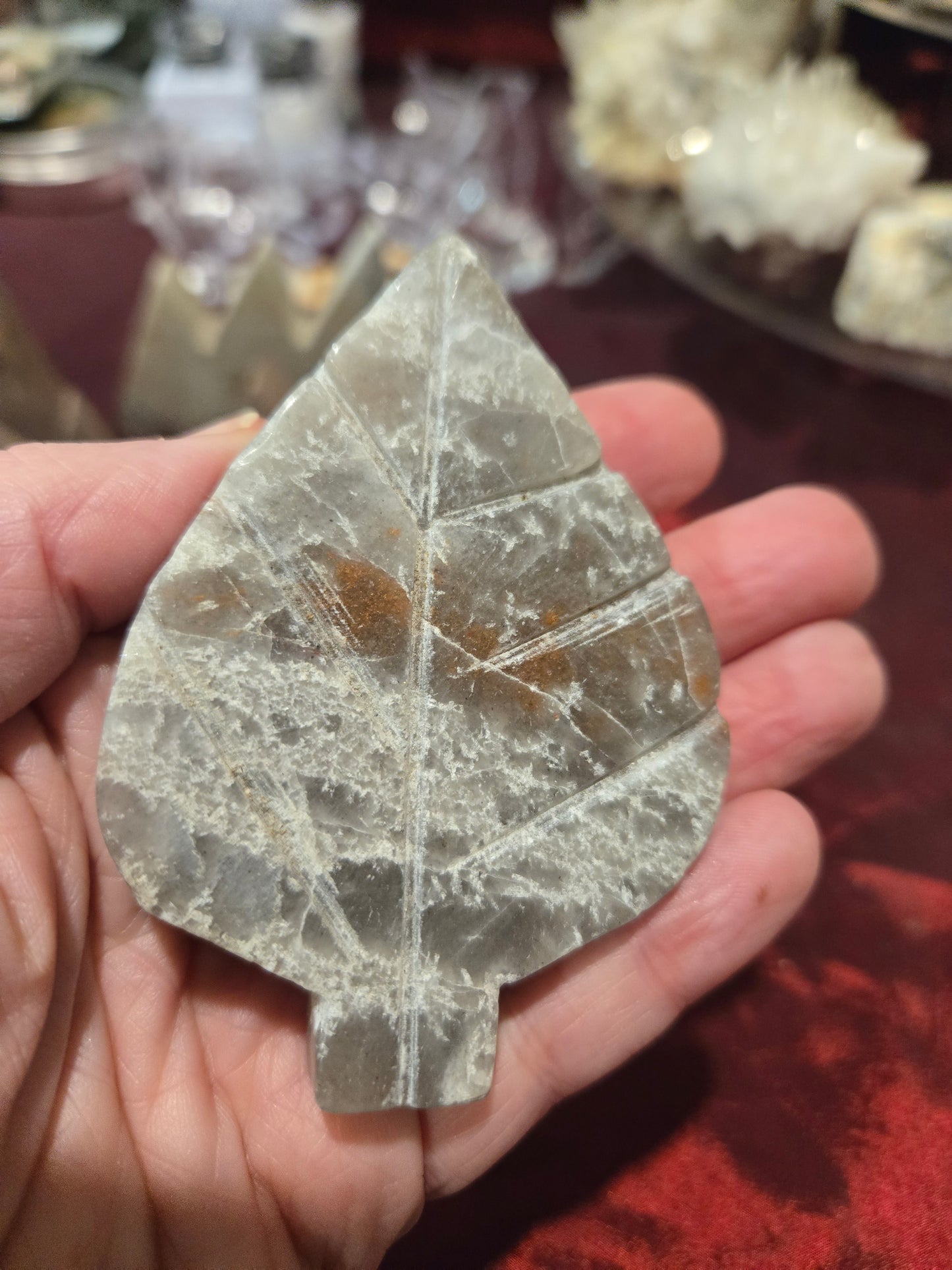 Jasper Leaf and Mountain Carvings