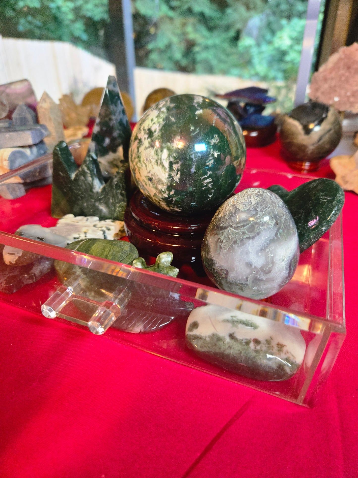 Garden Basket Moss Agate Collection