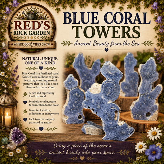 Blue Fossil Coral Towers | Small & Large