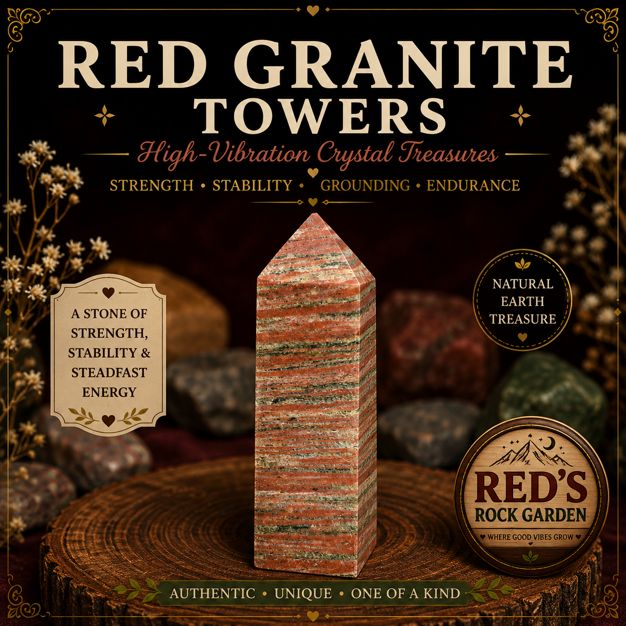 Red Granite with Black Sparkles