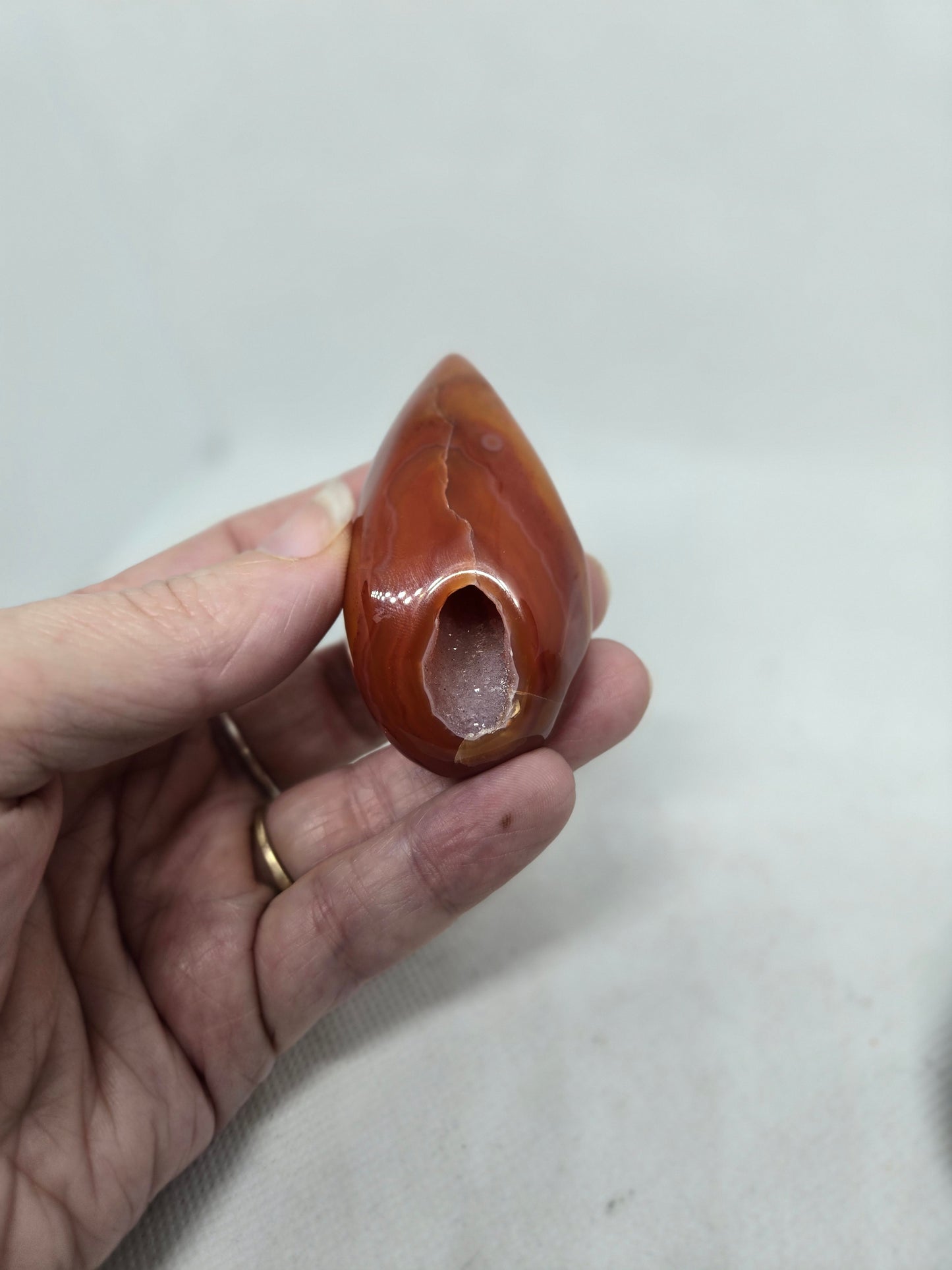 Carnelian Druzy Egg