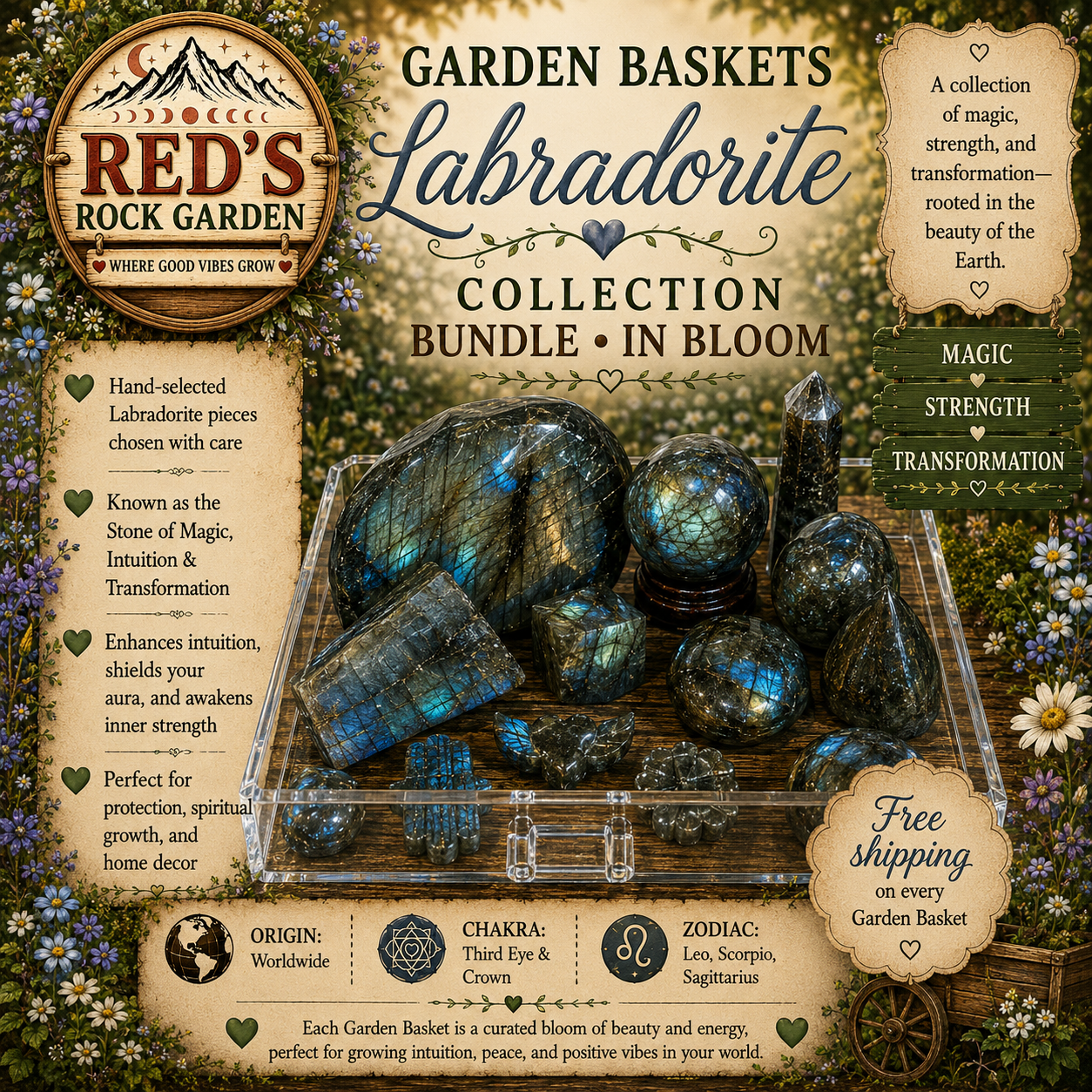 Garden Basket Labradorite Collection