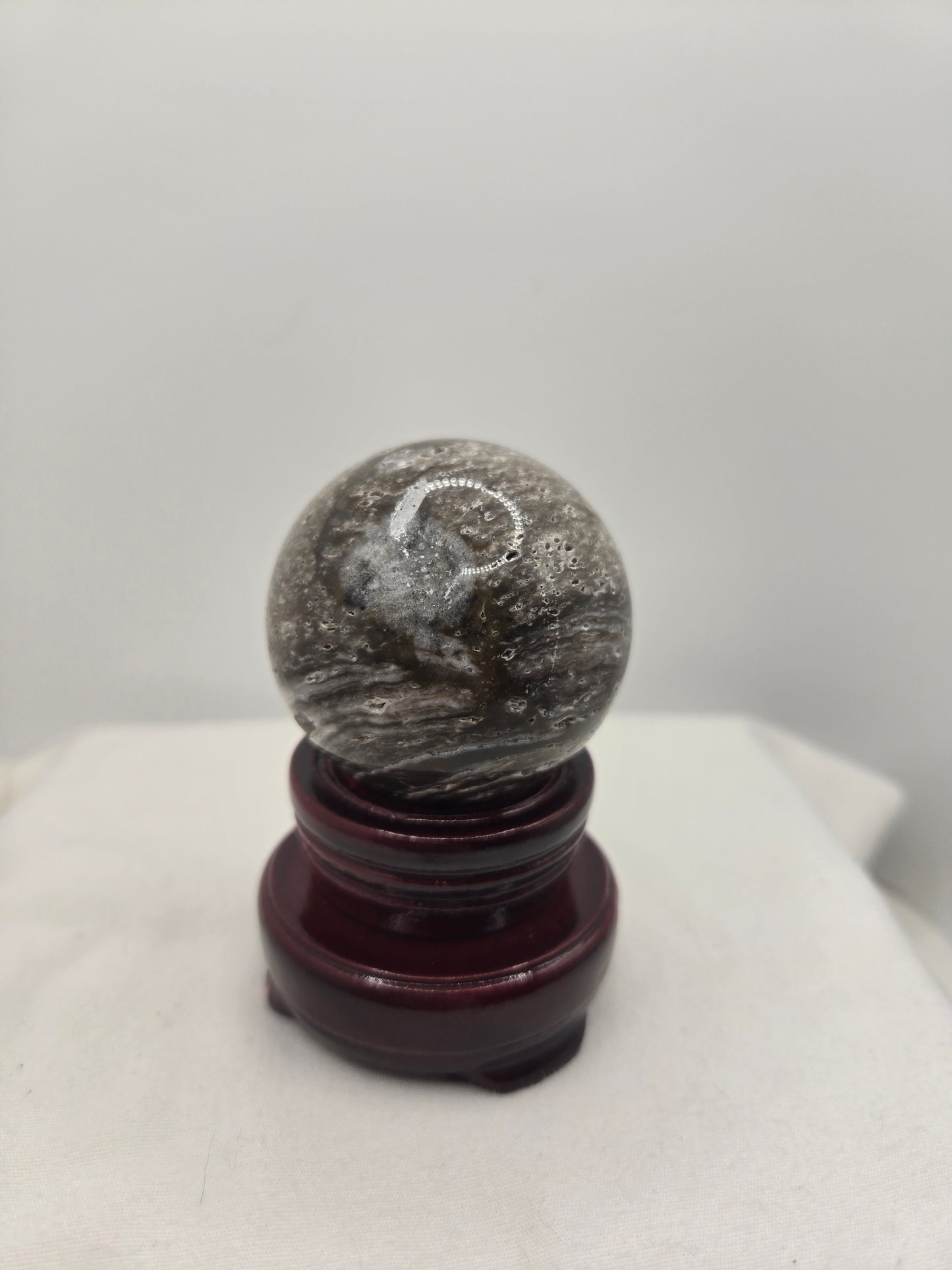 Druzy Banded Calcite Sphere