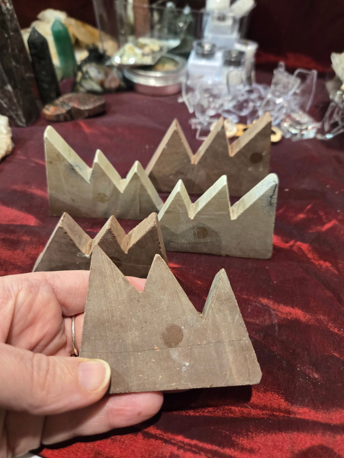 Jasper Leaf and Mountain Carvings