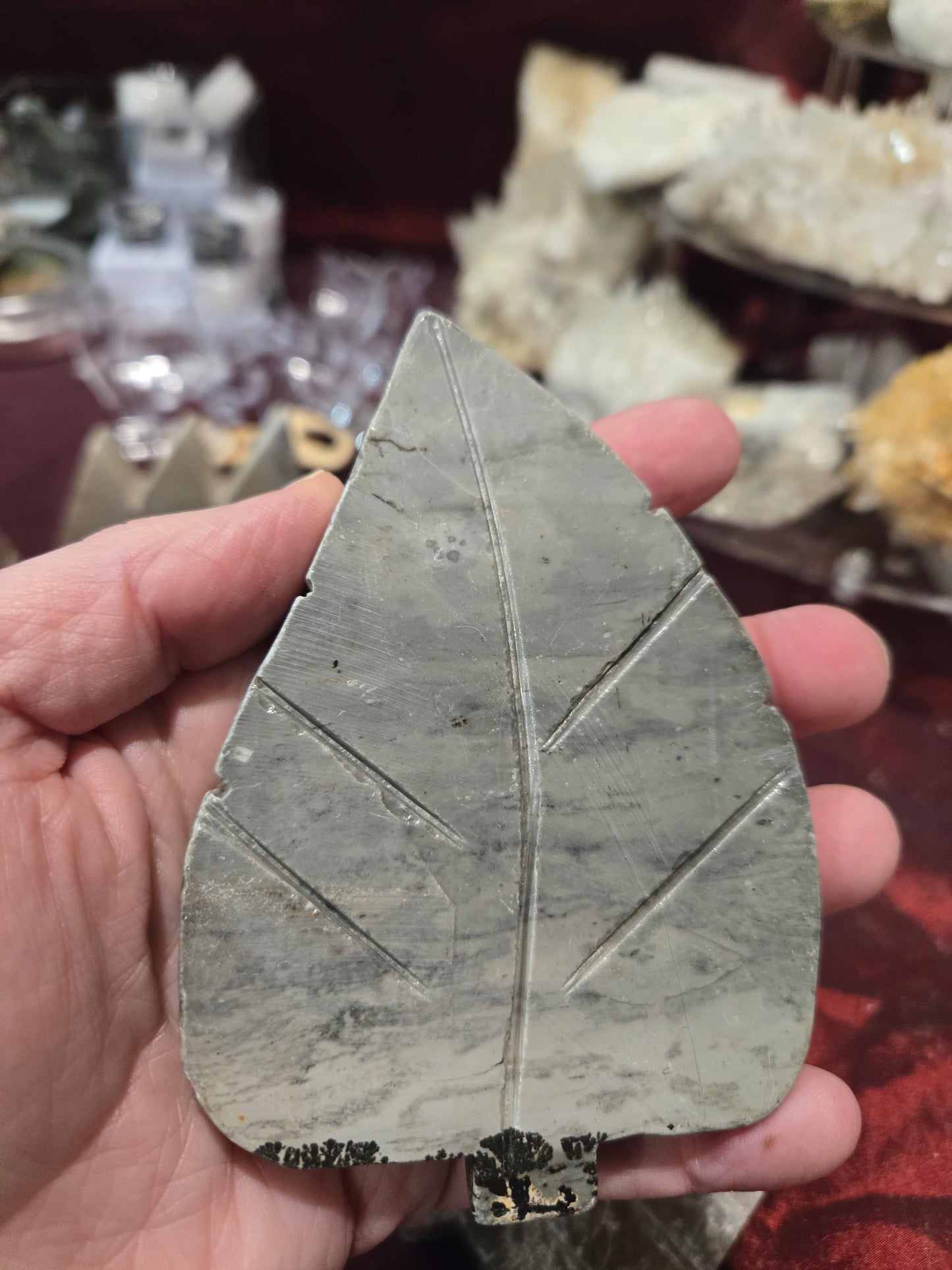 Jasper Leaf and Mountain Carvings