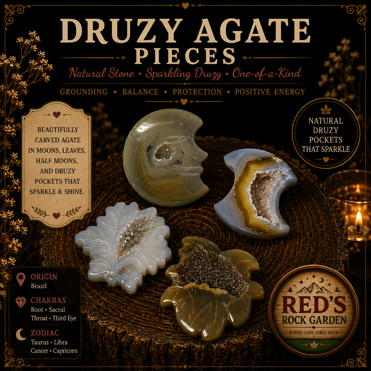 Druzy Agate Pieces