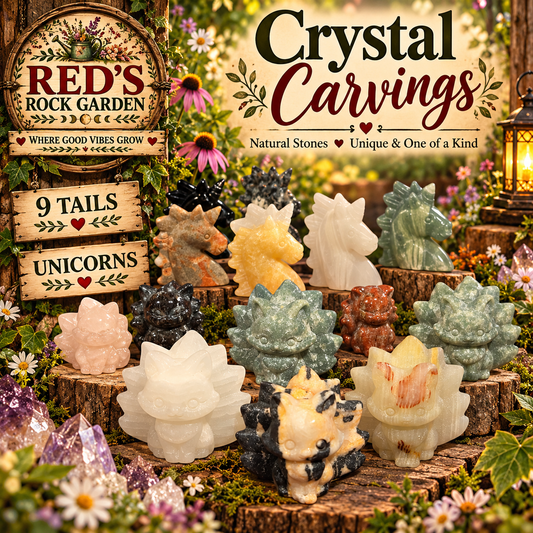 Crystal Nine-Tailed Foxes & Unicorns | Mini Carvings