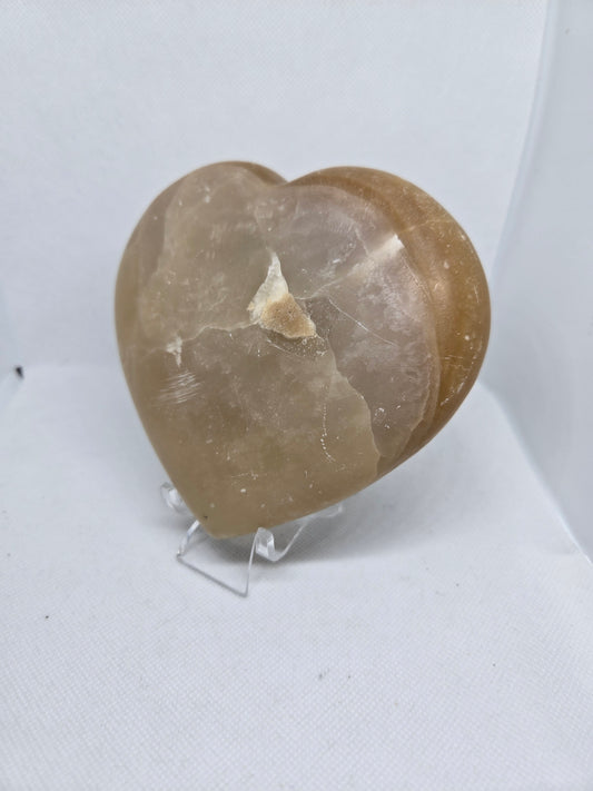 Very Large Yellow Calcite Heart