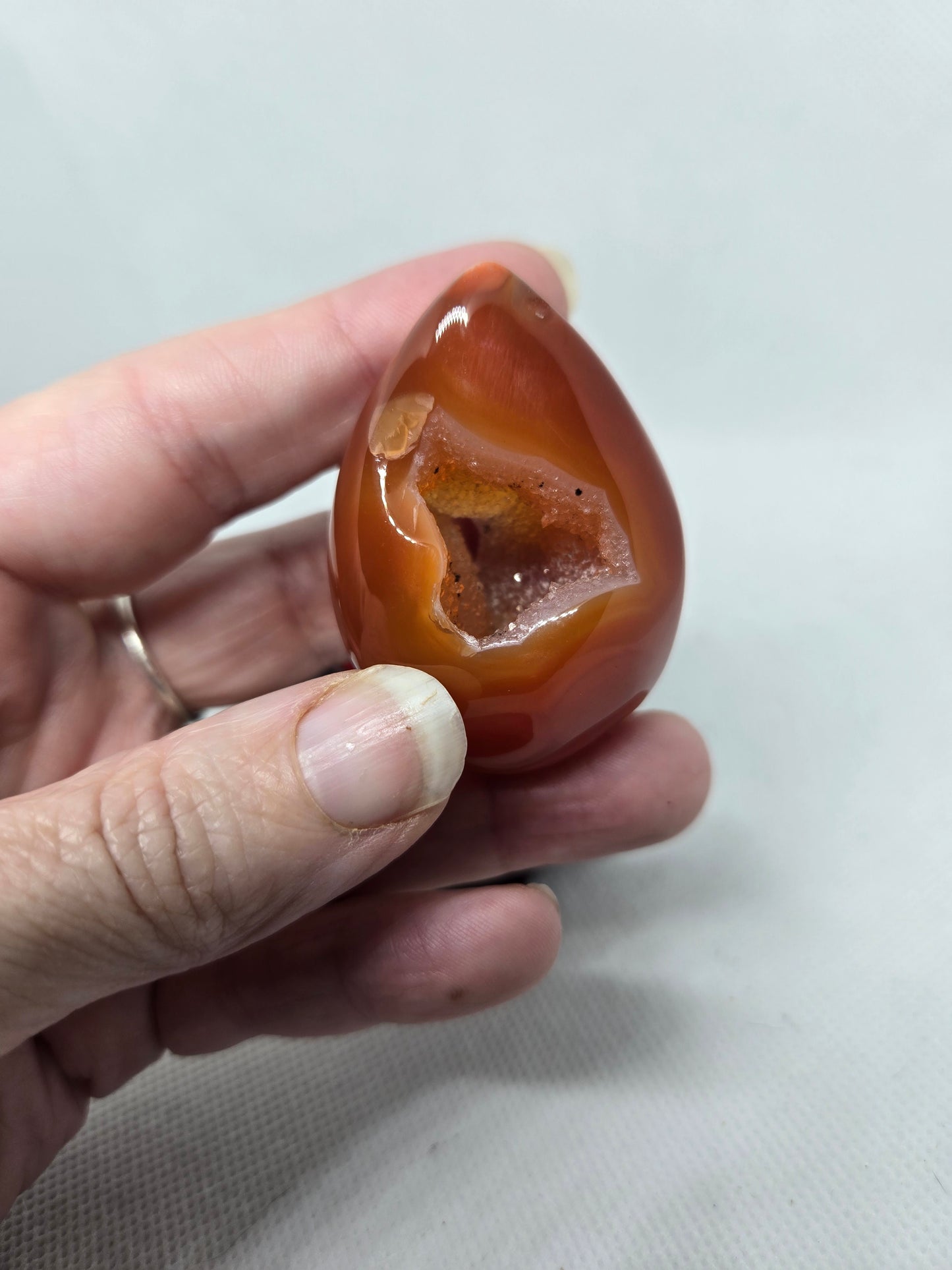 Carnelian Druzy Egg